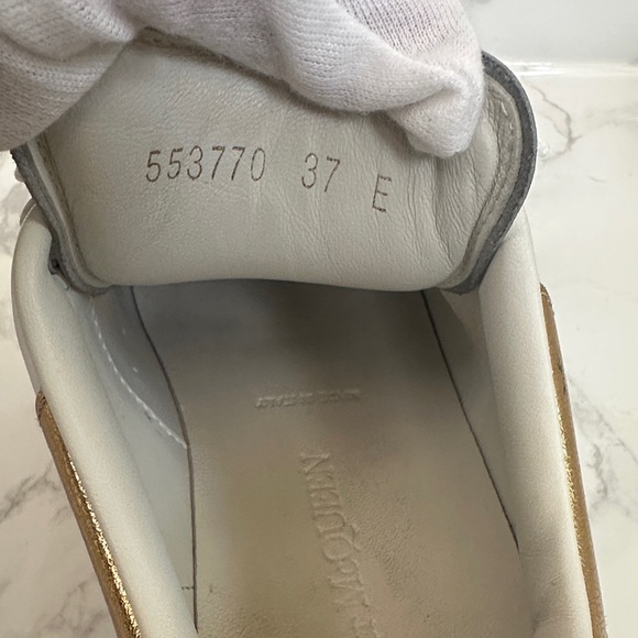 Alexander McQueen Women's Sneakers in White and Gold - Picture 9 of 14